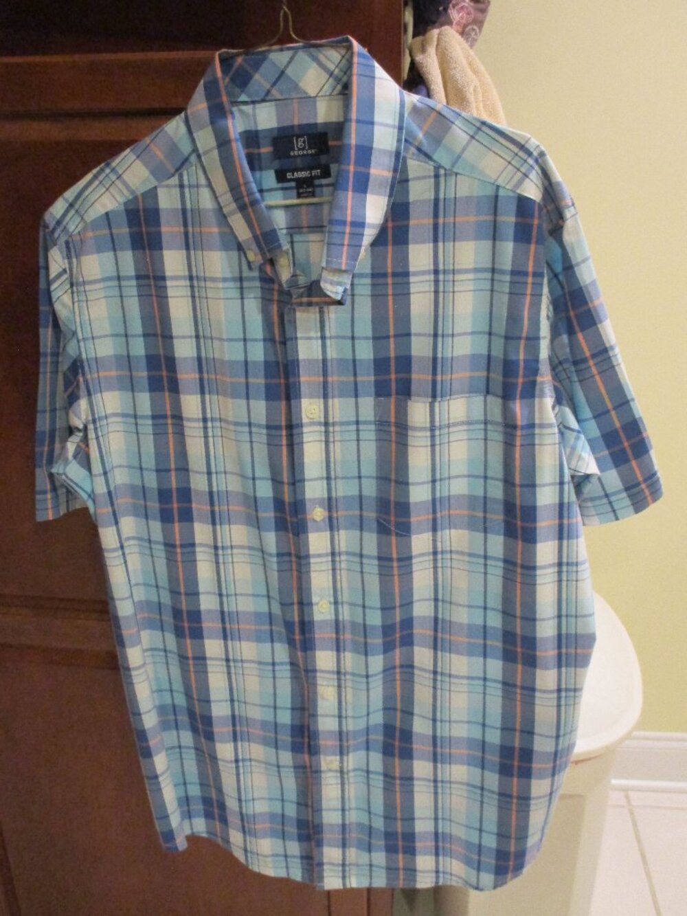 Men's George Classic Fit Multicolor Short Sleeve Shirt Large
